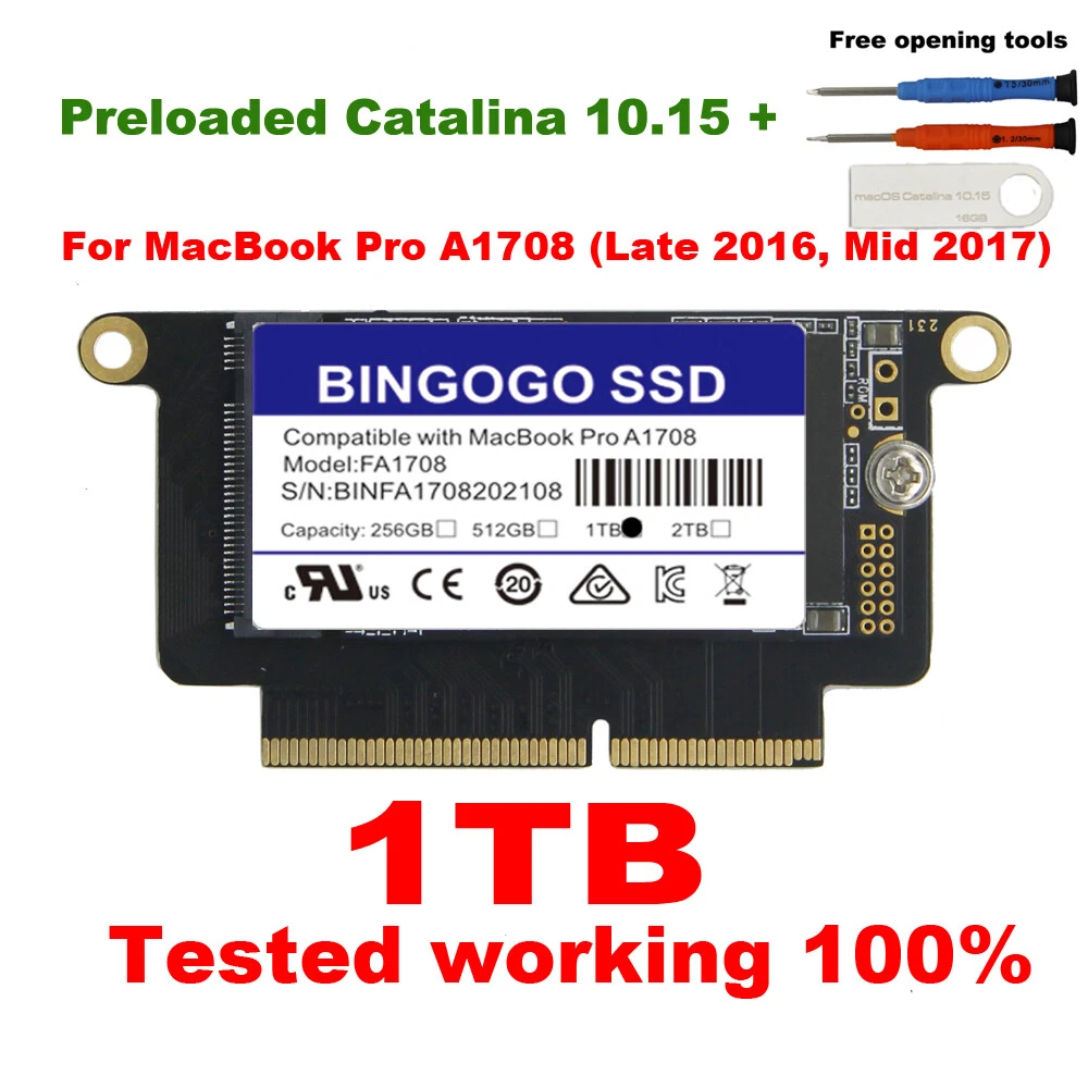 NEW 1TB SSD For 2016 2017 Apple MacBook Pro no touch bar A1708 EMC