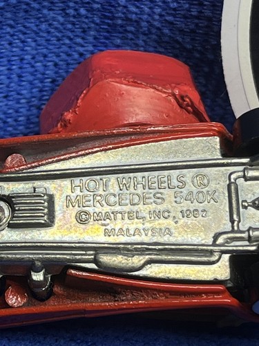 Hot Wheels Whitewalls Mercedes 540K Convertible Red Diecast NM Condition - Picture 8 of 8