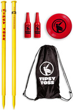 Tipsy Toss Game Set - Flying Disc Bottle Drop Yard Game - Choose Pro or Standard