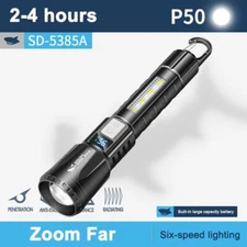 High Power Led Flashlight Hook Tactical Emergency Spotlights Telescopic Sid L2Z3
