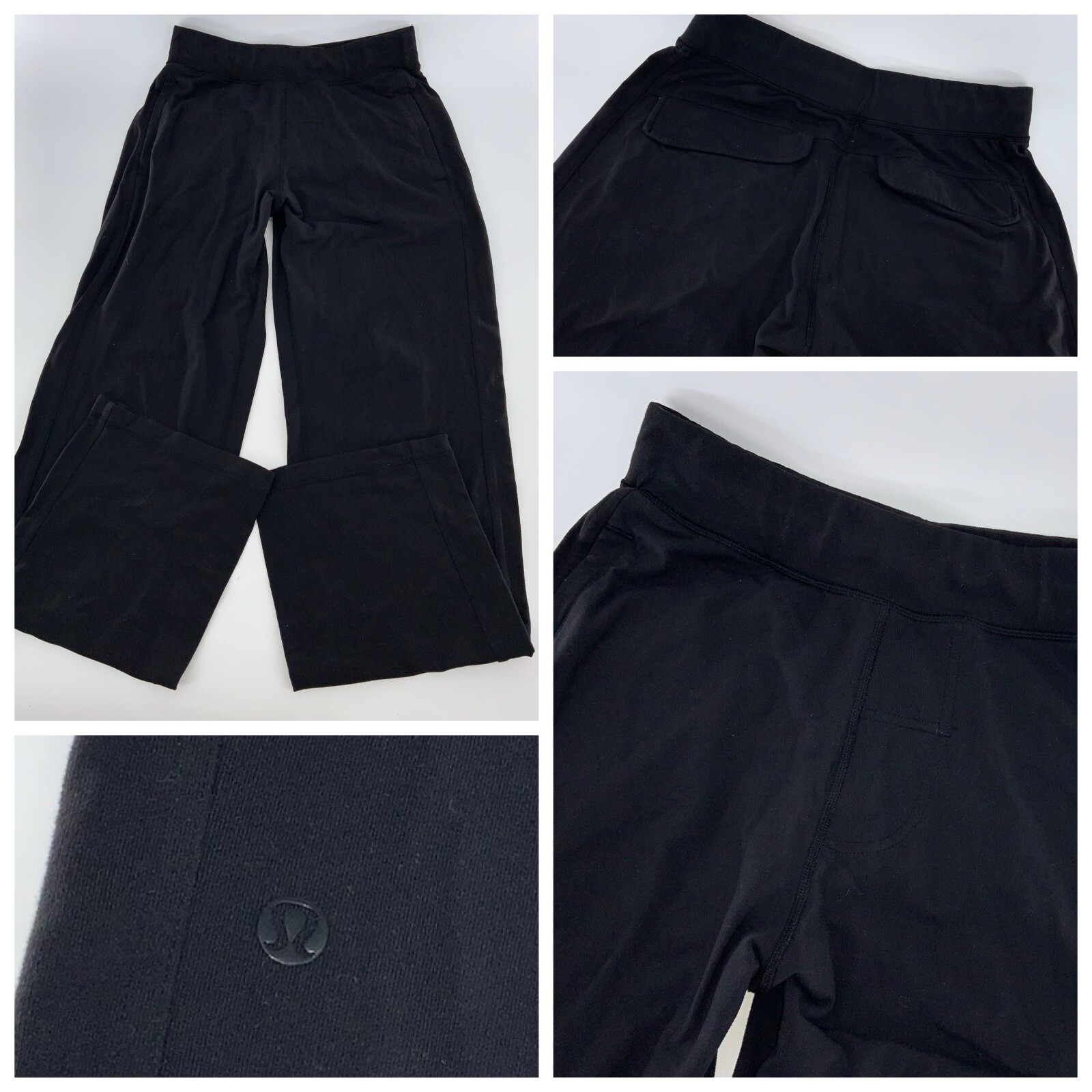 Lululemon Mens Black Sweatpants Size M Polyester Spandex Drawstring YGI U4-94-image