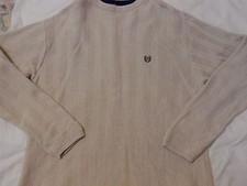 MANS CHAPS LARGE BEIGE HAND-FRAMED HEAVY COTTON SWEATER RALPH LAUREN TOP SHIRT