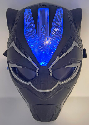 Marvel Black Panther 2017 Light Up Mask with Eye Shields Used Works