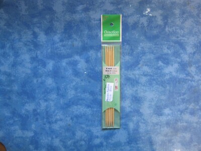 CHIAOGOO DOUBLE POINT PREMIUM BAMBOO 6'' KNITTING NEEDLES SIZE 3 NIP B