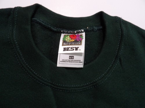 NWOT Fruit Of The Loom Child's Green Long Sleeve Sweatshirt Size 6/8 - Picture 3 of 8