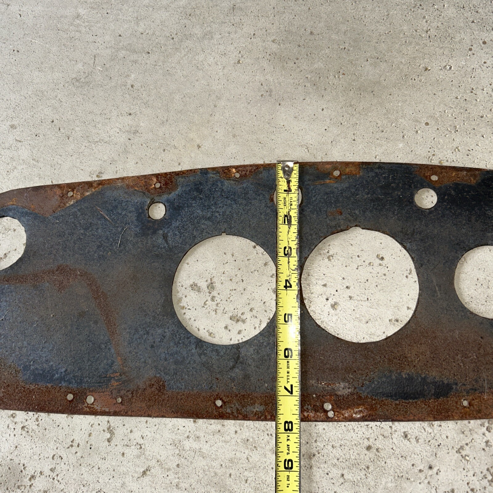 Vintage Hot Rod Race Car Gauge Panel Instrument Cluster Rat Rod Steel 35” Long