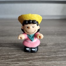 Peanuts Charlie Brown Lucy Rubber Squeak Toy Vintage 2.5" Pink w/Hat 1950 1966