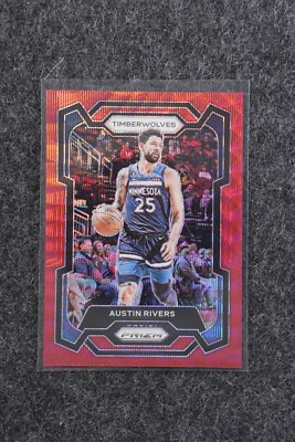 2023-24 Panini Prizm Austin Rivers #278 Red Cracked Ice Base Timberwolves