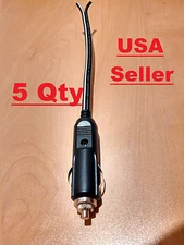 5 QTY- 12v Male Car Cigarette Lighter Socket Plug Connector Fuse & 18 AWG Wire!!