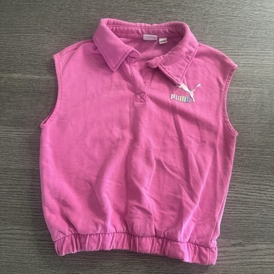 PUMA Girls Sleeveless Polo Shirt Pink  Size 8/10