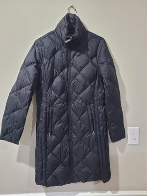 Michael Kors Quilted Packable Down Jacket Black Hooded Puffer Pockets