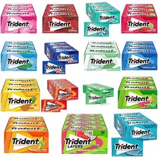 New Trident All Flavor Sugar Free Gum, 12 Packs of 14 Pieces 168 Total Pieces 