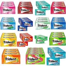 New Trident All Flavor Sugar Free Gum, 12 Packs of 14 Pieces (168 Total Pieces)