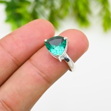 Blue Apatite Gemstone 925 Sterling Silver Ring Handmade Jewelry Ring For Gift