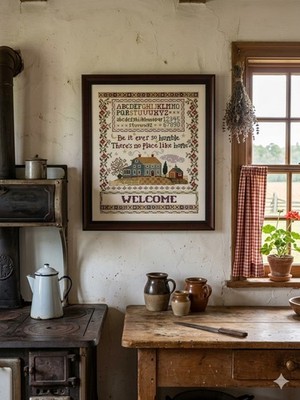 HUMBLE HOME--Sampler--Welcome--ABC's--123's--Flowers--Counted Cross Stitch 