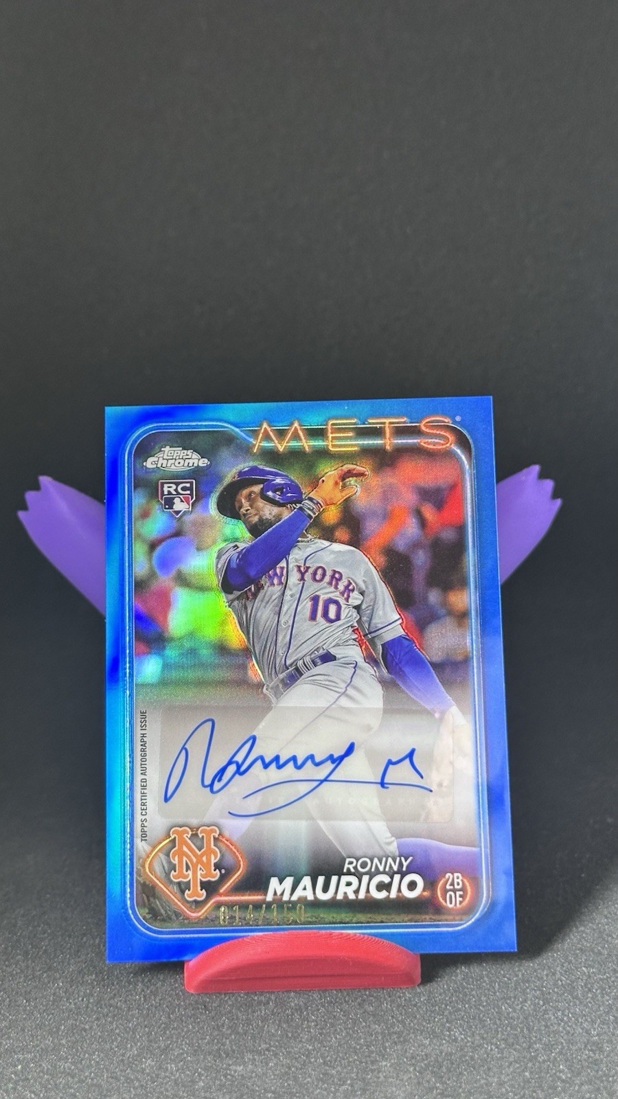 2024 Topps Chrome - Rookie Autographs Ronny Mauricio #RA-RM Blue Refractor /150