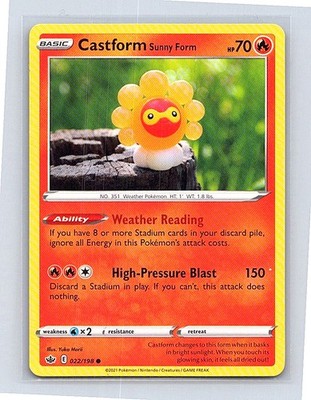 Castform Sunny Form 022/198 SWSH06: Chilling Reign Common NM