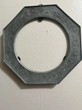 Vintage Mini Pewter Plate Canvas Picture Frame With Filigree Designs