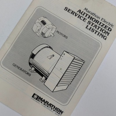 1980 Marathon Electric Motor Generator Service Station Directory Catalog Wausau