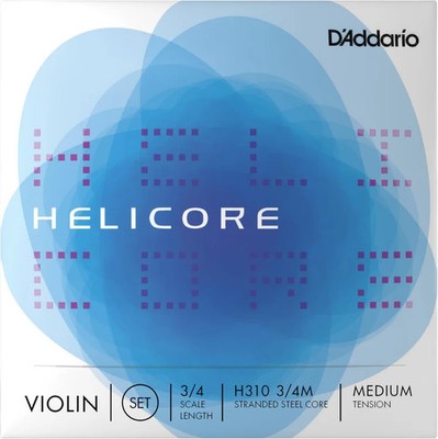 D'Addario Helicore Violin Strings - Medium, 3/4 Size