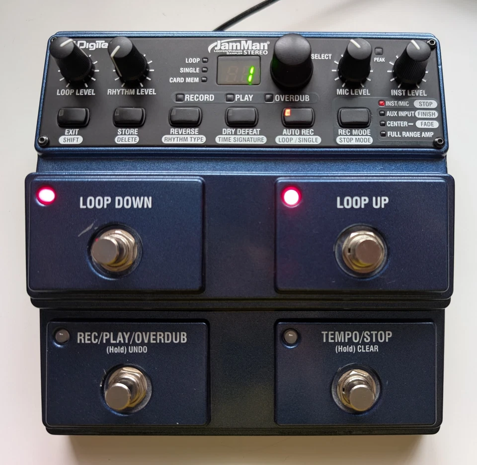 Digitech Jamman Stereo Looper Pedal, Instrumenten- und Mikrofoneingänge, sehr guter Zustand verpackt - Bild 3 von 4