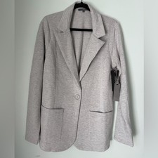 Matty M Gray Knit Blazer Jacket Size L NWT Business Casual
