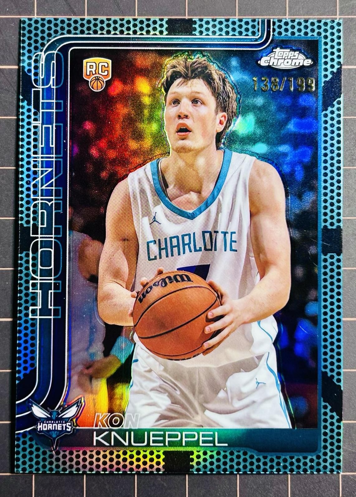 2025-26 Topps Chrome Kon Knueppel RC Rookie #254 Aqua Basketball /199