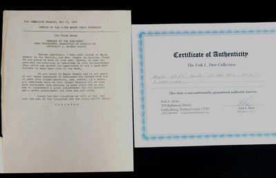 1963 JFK White House Press Release Astronaut Gordon Cooper W COA