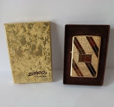 Zippo Golden Elegance 1970s diagonal swirl accendino lighter briquet