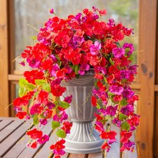 Fake Hibiscus Artificial Hanging Flowers Plants for Outdoors Spring Decoratio...