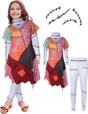 Sally Costume Dress Girls L 10-12 Nightmare Before Christmas Halloween