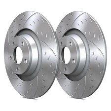 Sp Performance Diamond Slot Dimpled Slotted 1-piece Rear Brake Rotors