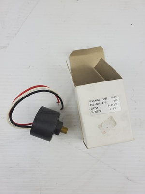 #ad U.S. GAUGE PXD 0200 A A Pressure Gauge 0 200PSI 1 5V Spec 161214 9 28VDC $250.00