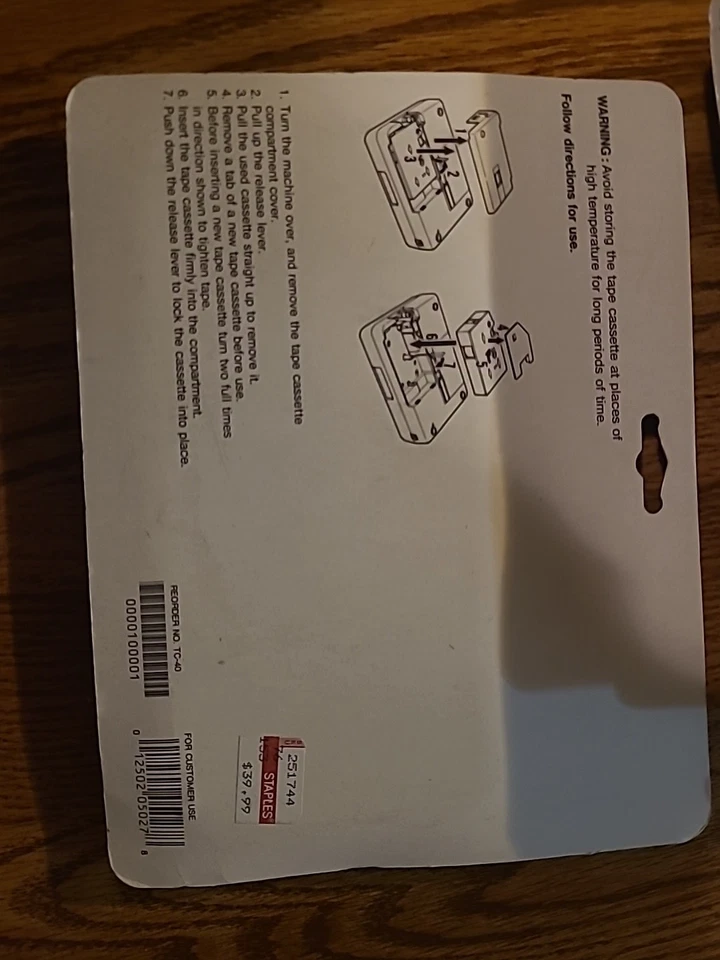 Brother P-Touch TC-40 Gold/Black Blue/White Red/White Tape Cassette 3 PCS - Image 3 of 3