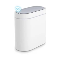 Bathroom Trash Can with Lid 2 Gallon Slim Motion Sensor Garbage Can Narrow Au...
