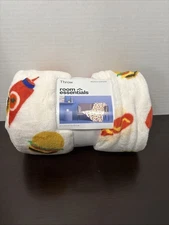 Room Essentials Hamburger & Hotdog Printed Soft Throw Blanket 50x60"