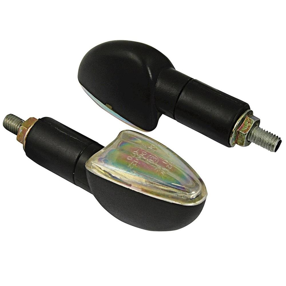 Bike It Mini Spear Motorcycle Indicators Black Short Iridium Lens Motorbike New