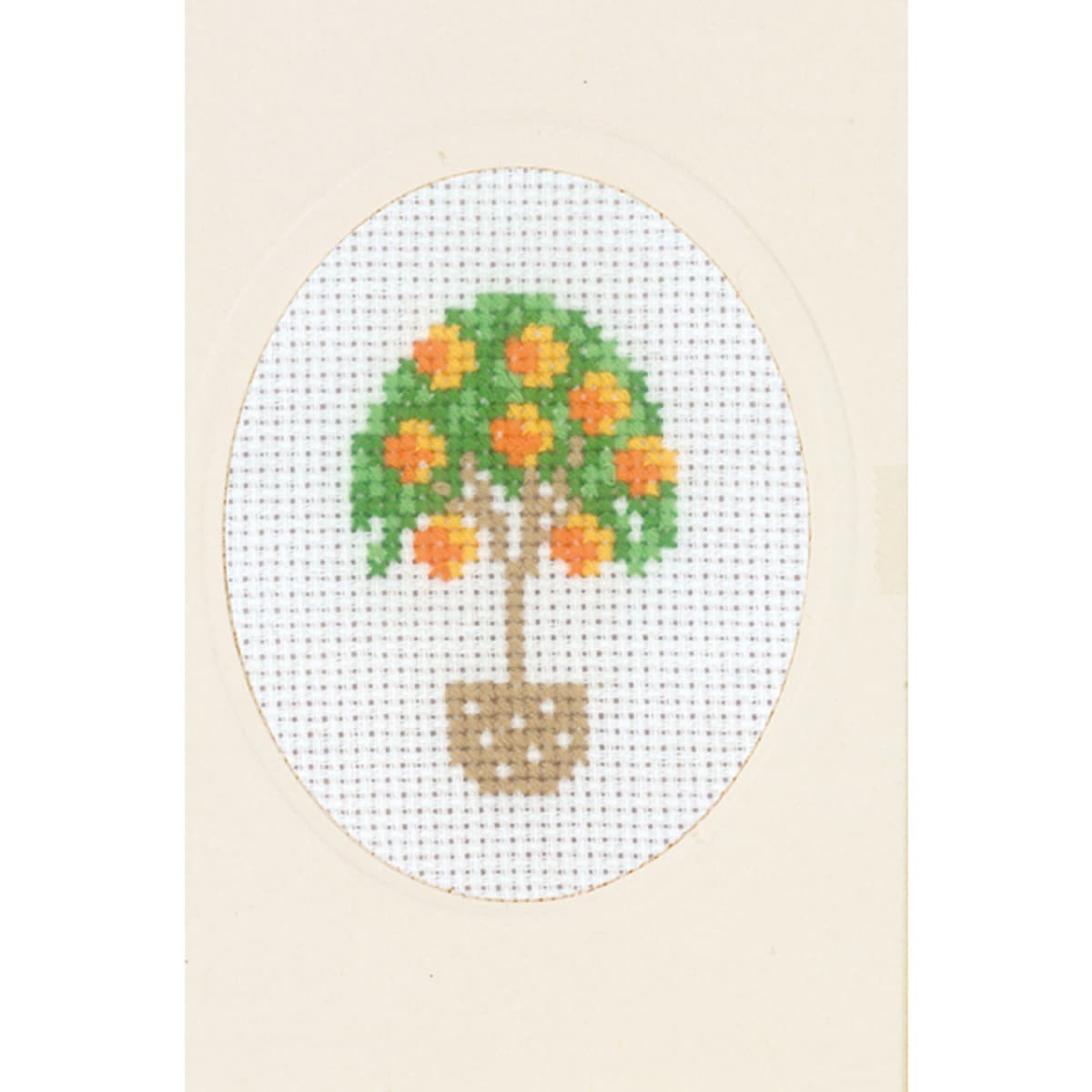 Permin counted cross stitch kit greeting card ""Orange tree"", 9x13cm