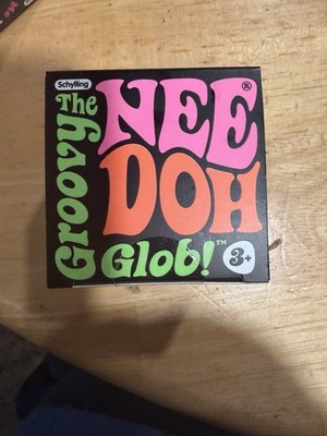 Schylling NeeDoh Groovy Glob Squeeze Toy Orange, Ages 3+ (3-7 Years)
