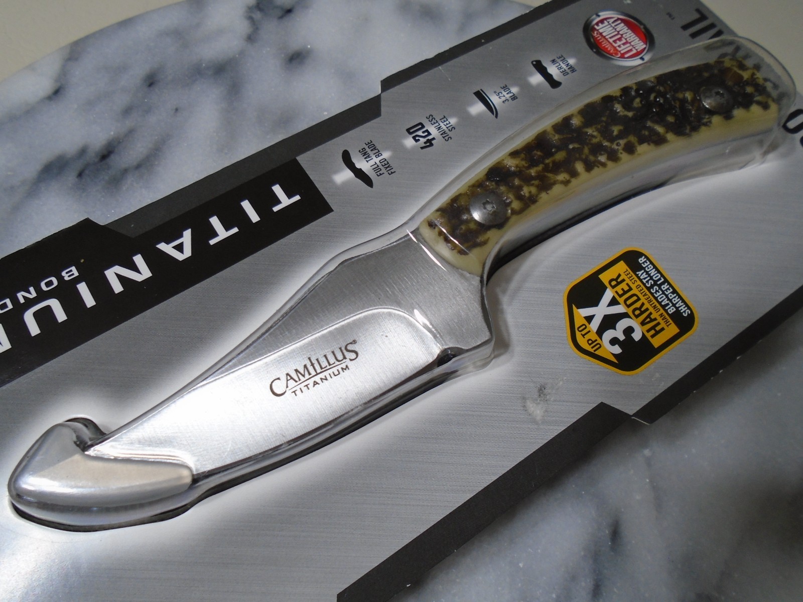 Camillus Crosstrail Fixed Blade Hunter Skinner Knife Delrin 