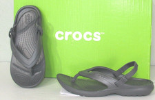 CROCS Little Kids Lightweight Slingback Thong Sandals Pick size 8,10,11 Gray