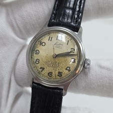 Orologio da polso uomo vintage raro Lorton Mulco stile militare 17 gioiello meccanico 