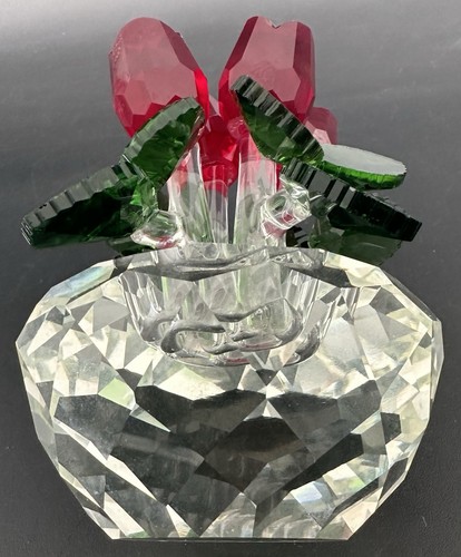 H&D Hyaline & Dora Rosa Roja Estatuilla Pisapapeles Ramo Cristal Vidrio Flores - Imagen 7 de 10