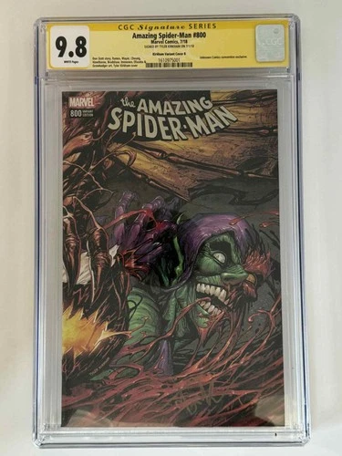 [Signed by Tyler Kirkham] Amazing Spider-Man #800 CGC 9.8 Yellow Label Exclusive