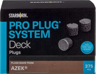 Pro Plug PVC Plugs for TimberTech Azek Slate Gray Decking 375 Plugs - 100 sq ft - Image 1 of 4