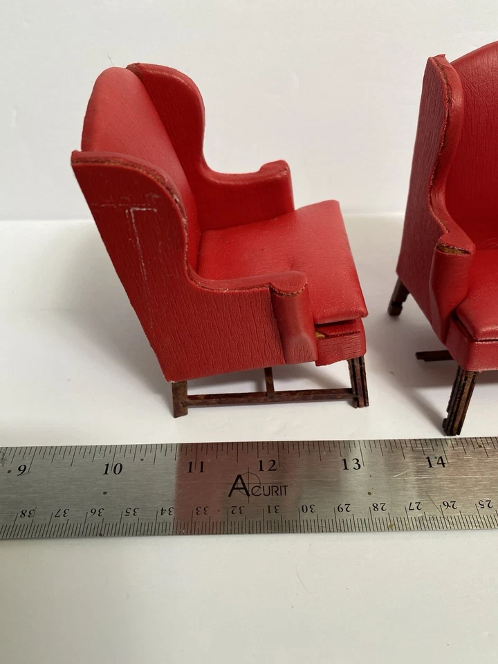 1:12” Scale Miniature Dollhouse Armchairs Set Of Two - Image 4 of 4