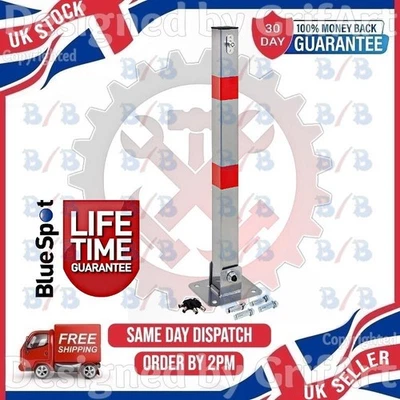 BLUESPOT FOLDING PARKING POST LOCKING BOLLARD BARRIER SECURITY DRIVEWAY CAR PARK DRIVE