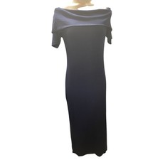 Banana Republic Women's Small Navy Blue Knit Slit Maxi Dress Gown