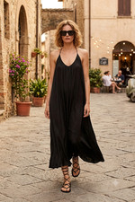 ZARA NEW WOMAN FW25 ZW COLLECTION SATIN SLIP DRESS  Black | 8802/335_XS-L