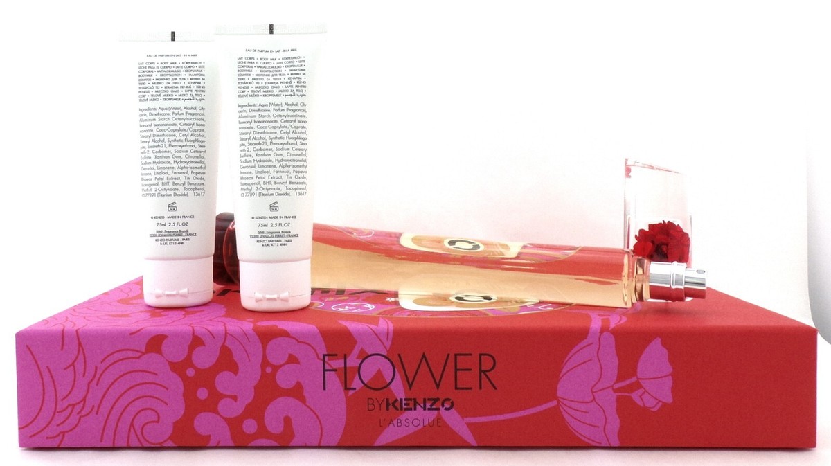 Flower by Kenzo L'ABSOLUE 3.3oz EDP Spray + 2x2.5oz Body